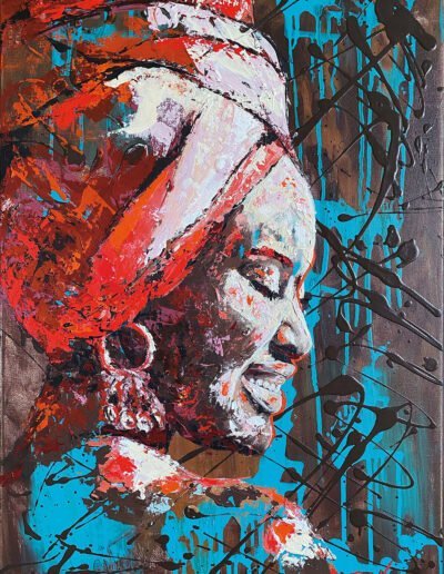 Malerei, Gemälde, Kunst, Acryl, Leinwand, Art, Abstrakt, Portrait, afrikanische Frau