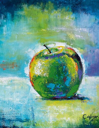 Malerei, Gemälde, Kunst, Acryl, Leinwand, Art, Abstrakt, Apfel, Obst